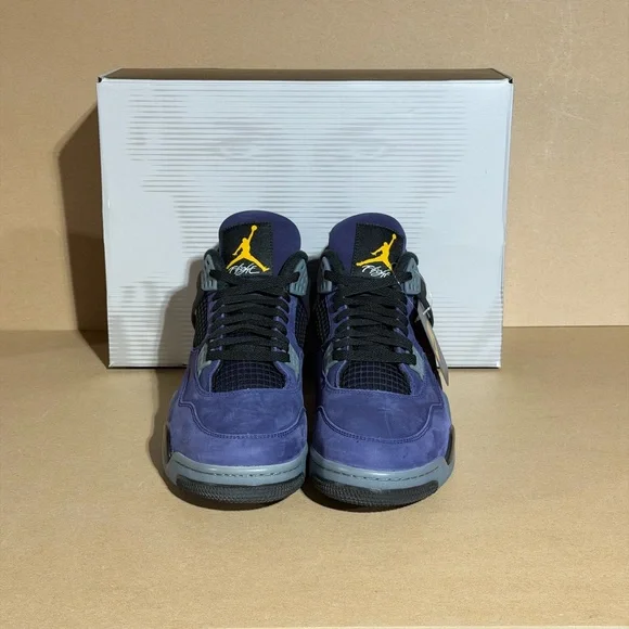 Nike Air Jordan 4 Retro Imperial Purple Lakers AJ4 Men's Size 12.5 - Picture 4 of 11